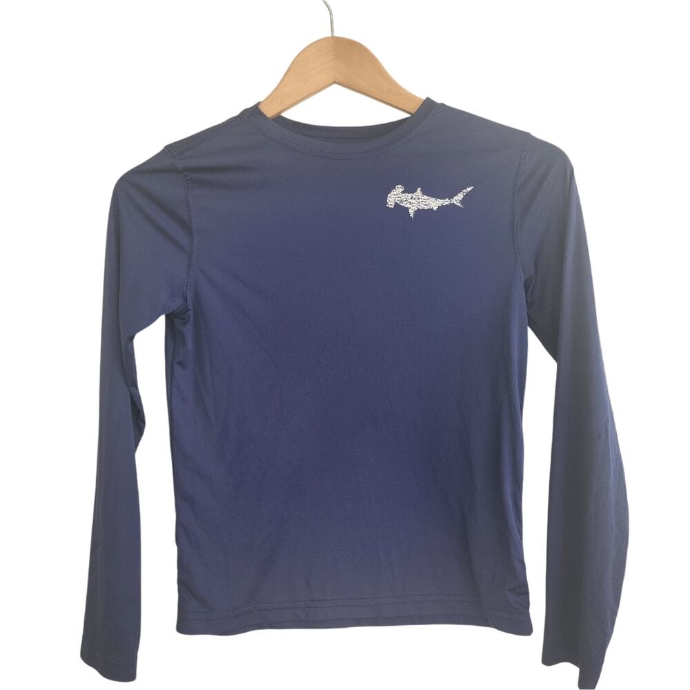 10/12 First Wave Navy Long Sleeve Shirt with Shark Logo Top